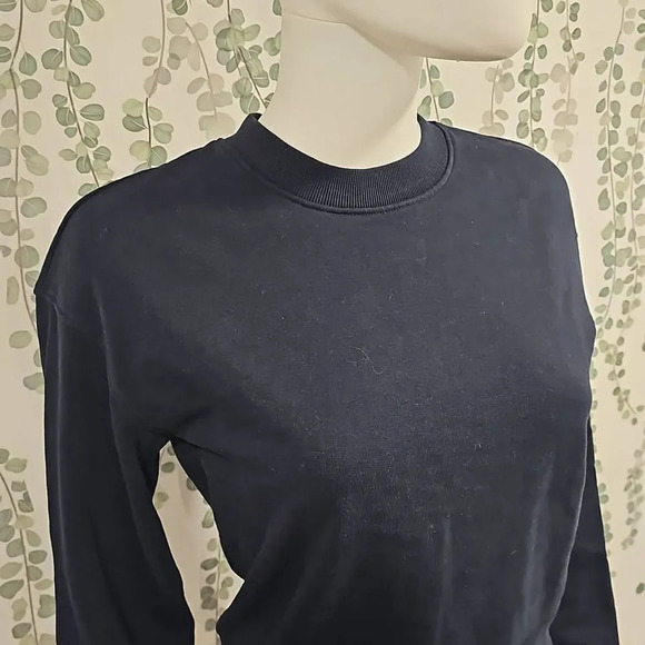 All Saints Cropped Navy Sweatshirt - Picture 3 of 10